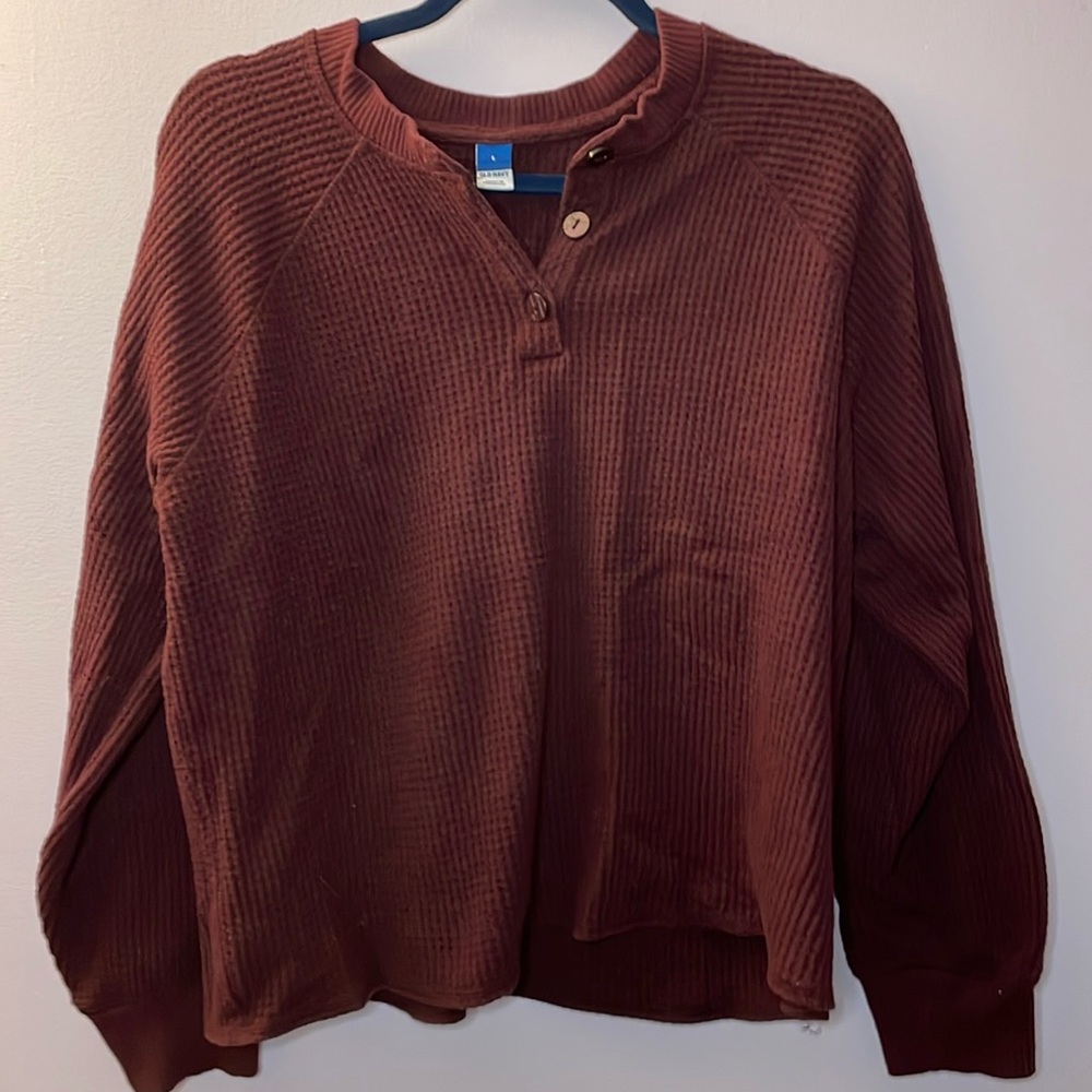 Old Navy Women's Burgundy and Red Shirt size large